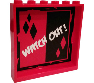 LEGO Panel 1 x 6 x 5 with Watch Out Sticker (59349)