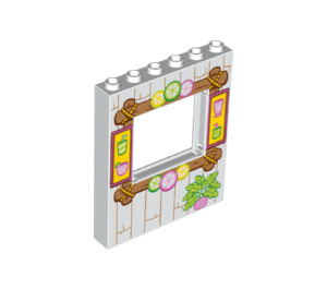 LEGO Panel 1 x 6 x 6 with Window Cutout with Wooden shack frame (15627 / 29486)