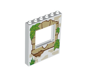 LEGO Panel 1 x 6 x 6 with Window Cutout with Wooden window frame (15627)