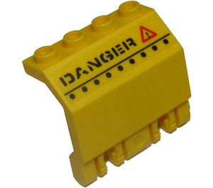 LEGO Panel 2 x 4 x 2 mit Hinges mit 'DANGER' und rot Warning Triangle Aufkleber (44572)