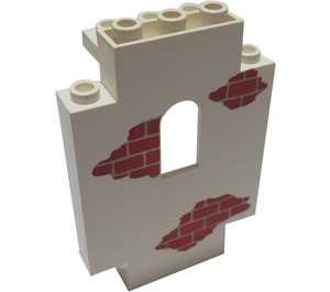 LEGO Panel 2 x 5 x 6 with Window with Red Bricks (4444)