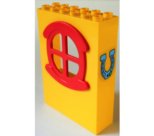 LEGO Panneau 2 x 6 x 7 Fabuland mur Assembly avec Horseshoe Autocollant