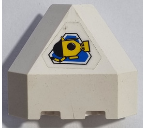 LEGO Panneau 3 x 3 x 3 Coin avec Jaune submarine dans Bleu triangle Autocollant sur fond transparent (30079)