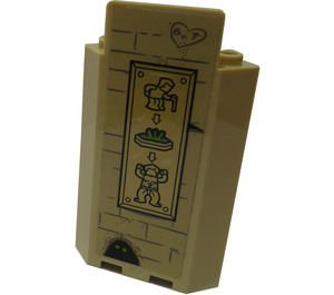 LEGO Panneau 3 x 3 x 6 Coin mur avec Brique mur avec Cœur et Fountain of Youth Plaque Autocollant sans indentations inférieures (87421)