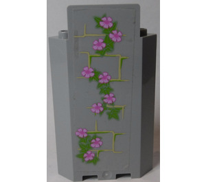 LEGO Panel 3 x 3 x 6 Corner Wall with Ivy Trunks with 10 Magenta Flowers (Right) Sticker without Bottom Indentations (87421)