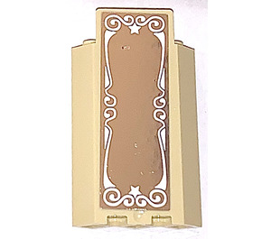 LEGO Panel 3 x 3 x 6 Corner Wall with Ornamented Mirror Sticker without Bottom Indentations (87421)