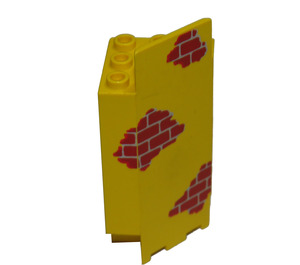 LEGO Panel 3 x 3 x 6 Ecke Mauer mit rot Bricks mit unteren Einkerbungen (2345)