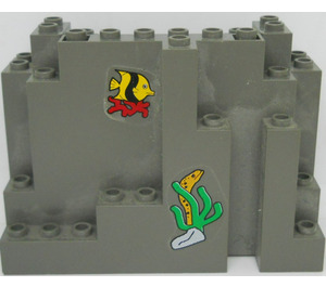 LEGO Panel 4 x 10 x 6 Felsen Rectangular mit stickers from set 6560 (6082)