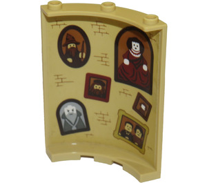 LEGO Paneel 4 x 4 x 6 Gebogen met Bricks en Six Portraits met Wizard Sticker (30562)