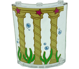 LEGO Panel 4 x 4 x 6 Curved with Columns, Bubbles, Pink Starfish and Sea Grass Sticker (30562)