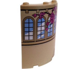 LEGO Panel 4 x 4 x 6 Curved with Lattice Windows and Roses (Right) Sticker (30562)