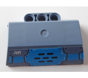 LEGO Panel 4 x 6 Side Flaring Intake with Three Holes with Blue Plate with Vents (Right) Sticker (61069)
