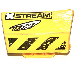 LEGO Panel 4 x 6 Side Flaring Intake with Three Holes with 'XSTREAM, 'CELLFISH' and Black and Yellow Danger Stripes (Model Right) Sticker (61069)