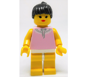 LEGO Paradisa Mujer con Rosa Parte superior y Lace Cuello Minifigura