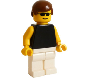 LEGO Paradisa Hankøn med Solbriller, Sort Top og hvid Ben Minifigur