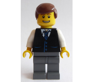 LEGO Passenger / Businessman with Black Vest, Striped Tie Minifigure