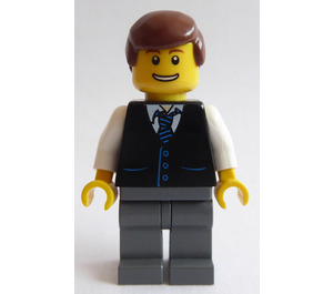 LEGO Passagier / Businessman met Zwart Vest, Striped Tie Minifiguur