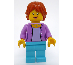 LEGO Passenger - Lavender Shirt met Necklace Pendant, Female minifiguur
