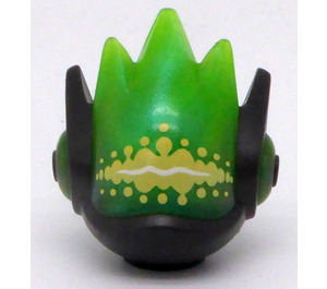 LEGO Pearl Dark Gray Alien Head with Transparent Green Face