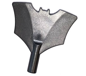 LEGO Pearl Dark Gray Batarang with one Bar at bottom