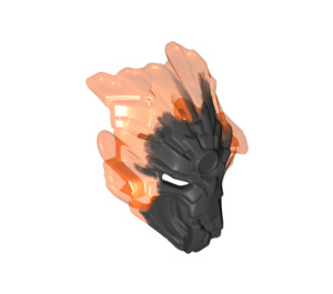 LEGO Pearl Dark Gray Bionicle Mask with Transparent Neon Orange Back (24164)