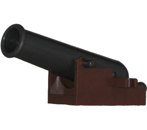 LEGO Perle mørkegrå Cannon with Reddish Brown Base