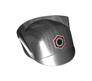 LEGO Pearl Dark Gray Cap with Black, White, and Red Insignia with Black Bill (34981)