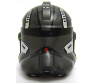 LEGO Pearl Dark Gray Clone Trooper Helmet (Phase 2) with Silver Echo Trooper Markings (11217 / 68795)