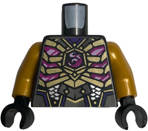 LEGO Pärl Mörkgrå Crystal King Kropp (973 / 76382)