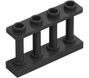 LEGO Parelmoer donkergrijs Schutting Spindled 1 x 4 x 2 met 4 bovenkantnoppen (15332)