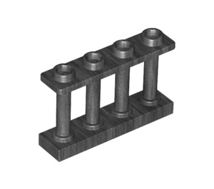 LEGO Pearl Dark Gray Fence Spindled 1 x 4 x 2 with 4 Top Studs (15332)