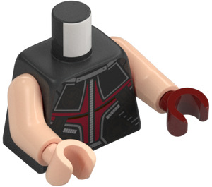 LEGO Gris oscuro perla Hawkeye con Rojo oscuro y Quiver con Rojo oscuro Mano Minifigura Torso (973 / 76382)