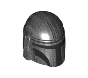 LEGO Pearl Dark Gray Helmet with Sides Holes with Mandalorian Black (100529 / 105750)