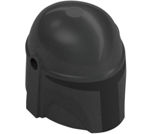 LEGO Parelmoer donkergrijs Helm met Zijkanten Gaten met Mandalorian Zwart Sectie (64220 / 105748)