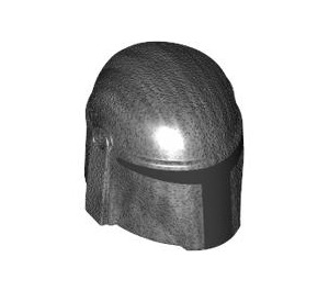 LEGO Pearl Dark Gray Helmet with Sides Holes with Mandalorian Black section (64220 / 105748)