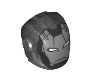 LEGO Pearl Dark Gray Helmet with Smooth Front with Silver Iron Man Mask (28631 / 69165)