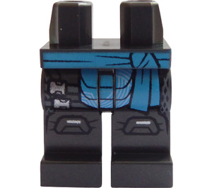 LEGO Gris foncé nacré Hanches et jambes avec Knee Pads Dark Azure Sash (Nya) (3815)