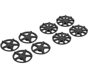 LEGO Perle mørk grå Hub Caps (9 Spoke og 5 Spoke) (72210)