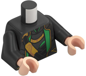 LEGO Perleťově tmavě šedá Loki s Pearl Dark Šedá Oblek a Minifigurka Trup (973 / 76382)