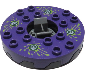 LEGO Perle dunkelgrau Ninjago Spinner mit Dark Purple oben und Weiß Venomari (98354)