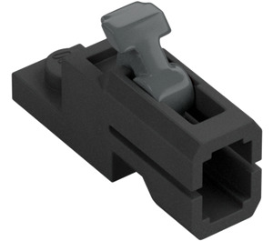 LEGO Pearl Dark Gray Plate 1 x 2 with Shooter with Gray Trigger (101534)