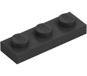 LEGO Pearl Dark Gray Plate 1 x 3 (3623)