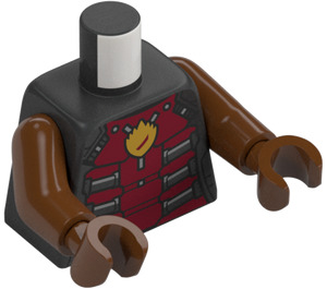 LEGO Gris oscuro perla Cohete Raccoon con Reddish Marrón Pelaje y Pearl Dark Gris Parte superior Minifigura Torso (973 / 76382)