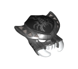 LEGO Pearl Dark Gray Scorpion Mask with Scutter Markings (15215 / 15476)