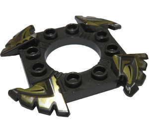 LEGO Perle dunkelgrau Spinner Krone mit Gezackt Edges und Schwarz und Perlgold Edges (10480)