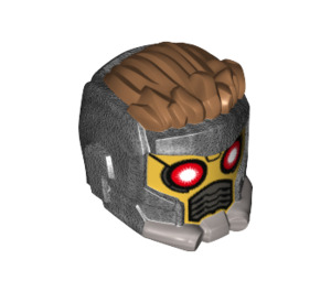 LEGO Gris oscuro perla Star-Lord Casco espacial con Blanco Pupils y Pelo  (32759)