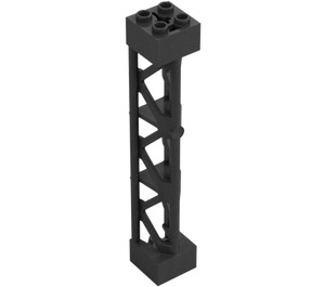 LEGO Parelmoer donkergrijs Support 2 x 2 x 10 Draagbalk Driehoekig Verticaal (Type 4 - 3 staanders, 3 secties) (4687 / 95347)