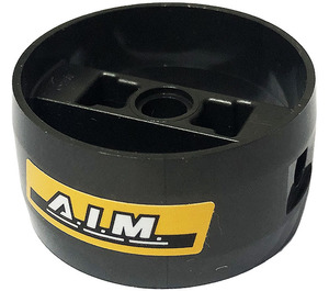 LEGO Pearl Dark Gray Technic Cylinder with Center Bar with 'A.I.M.' Sticker (41531)