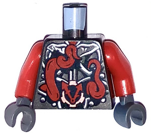 LEGO Perłowy Ciemnoszary Tułów Ninjago Metallic Srebro Zbroja (973)