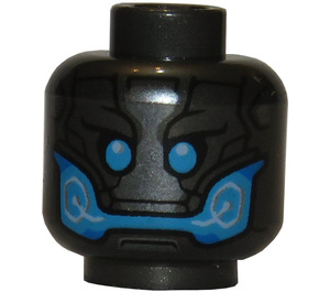 LEGO Pearl Dark Gray Ultron Minifigure Head (Recessed Solid Stud) (3626 / 20771)